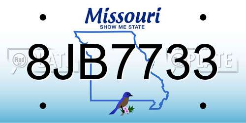 8JB7733 Missouri License Plate