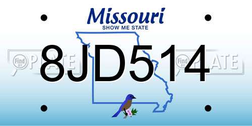 8JD514 Missouri License Plate