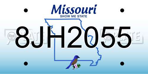 8JH2055 Missouri License Plate