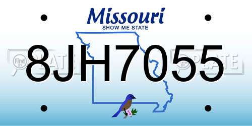 8JH7055 Missouri License Plate