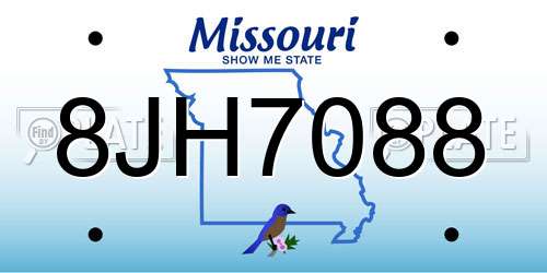 8JH7088 Missouri License Plate