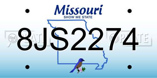 8JS2274 Missouri License Plate