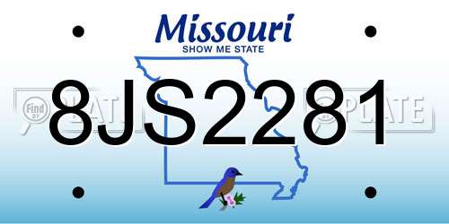 8JS2281 Missouri License Plate