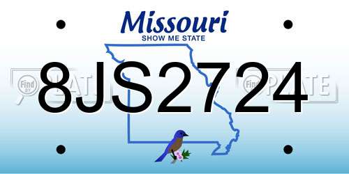 8JS2724 Missouri License Plate