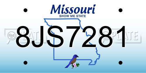 8JS7281 Missouri License Plate
