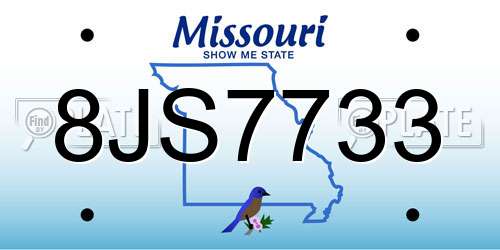 8JS7733 Missouri License Plate