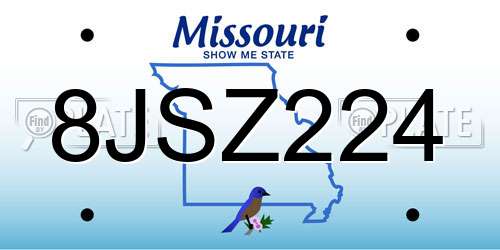 8JSZ224 Missouri License Plate