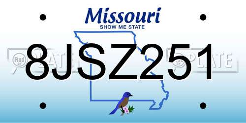 8JSZ251 Missouri License Plate