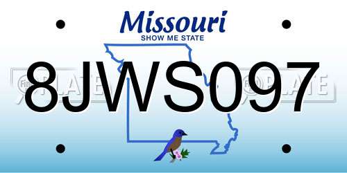 8JWS097 Missouri License Plate