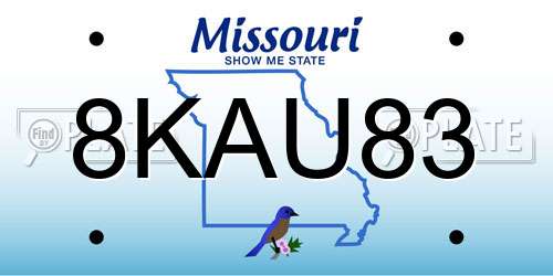 8KAU83 Missouri License Plate