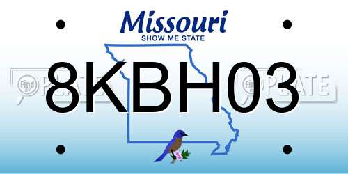 8KBH03 Missouri License Plate