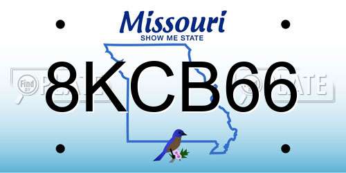8KCB66 Missouri License Plate