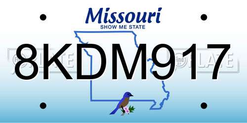 8KDM917 Missouri License Plate