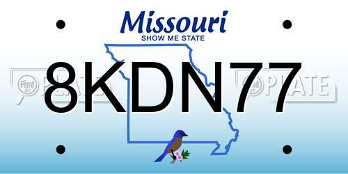 8KDN77 Missouri License Plate
