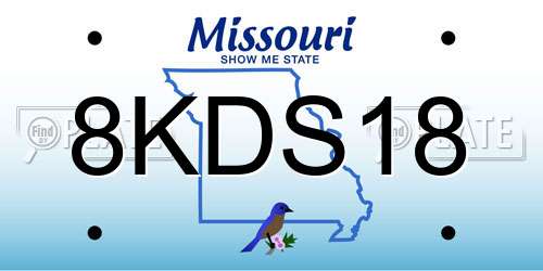 8KDS18 Missouri License Plate