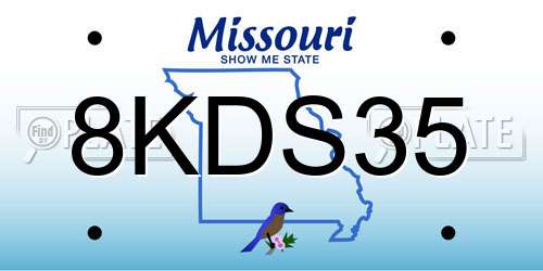8KDS35 Missouri License Plate
