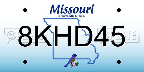 8KHD45 Missouri License Plate