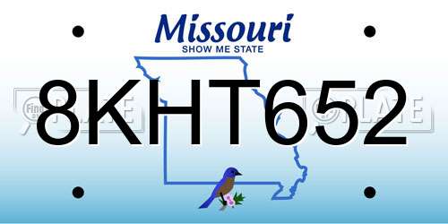 8KHT652 Missouri License Plate