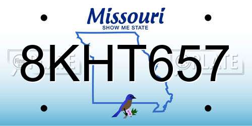 8KHT657 Missouri License Plate
