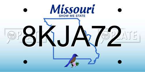 8KJA72 Missouri License Plate