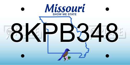 8KPB348 Missouri License Plate