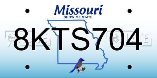 8KTS704 Missouri License Plate