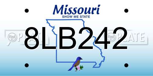 8LB242 Missouri License Plate