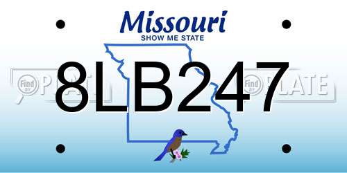 8LB247 Missouri License Plate