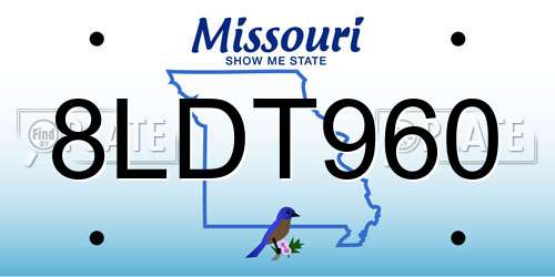 8LDT960 Missouri License Plate