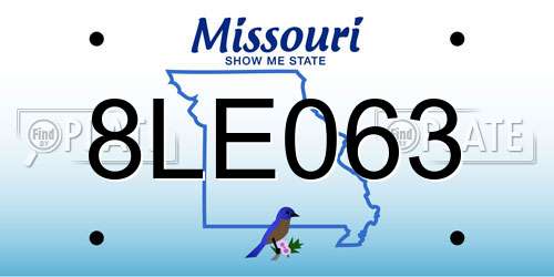 8LE063 Missouri License Plate