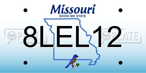 8LEL12 Missouri License Plate