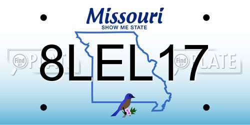 8LEL17 Missouri License Plate