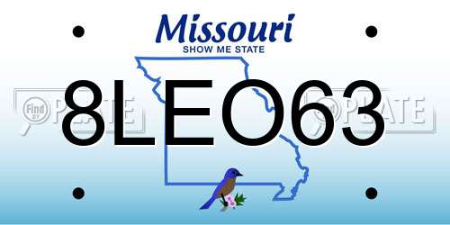 8LEO63 Missouri License Plate