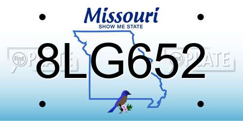 8LG652 Missouri License Plate