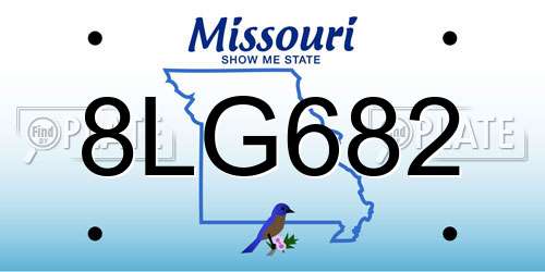 8LG682 Missouri License Plate