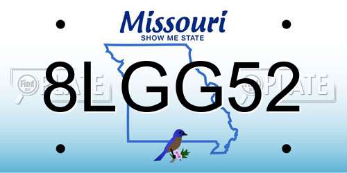 8LGG52 Missouri License Plate