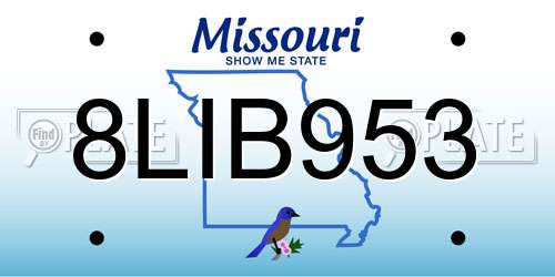 8LIB953 Missouri License Plate