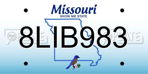 8LIB983 Missouri License Plate