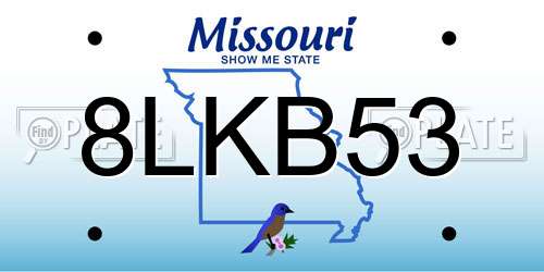 8LKB53 Missouri License Plate