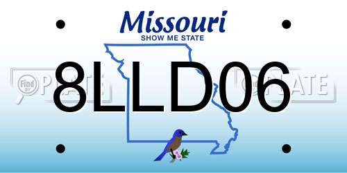 8LLD06 Missouri License Plate