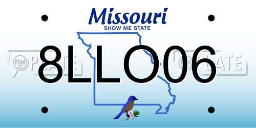 8LLO06 Missouri License Plate