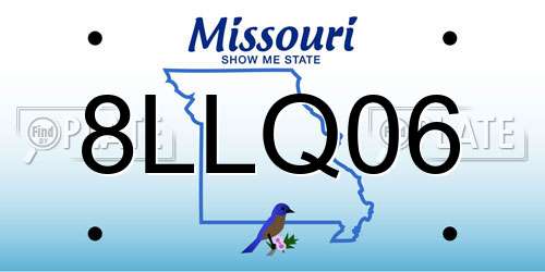 8LLQ06 Missouri License Plate