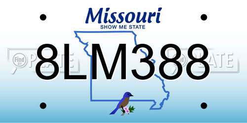 8LM388 Missouri License Plate
