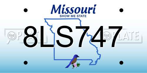 8LS747 Missouri License Plate