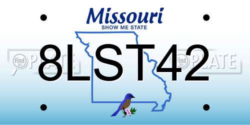 8LST42 Missouri License Plate