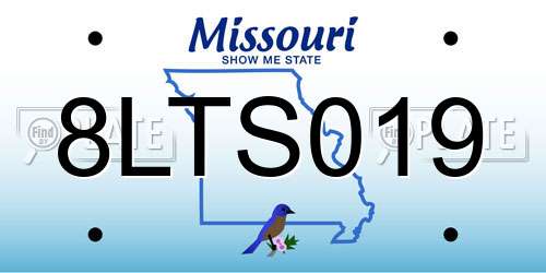 8LTS019 Missouri License Plate