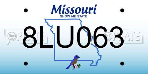 8LU063 Missouri License Plate