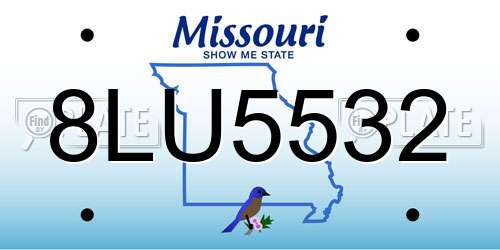 8LU5532 Missouri License Plate