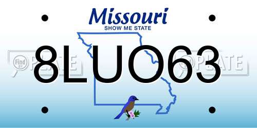 8LUO63 Missouri License Plate