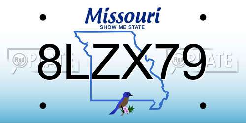 8LZX79 Missouri License Plate